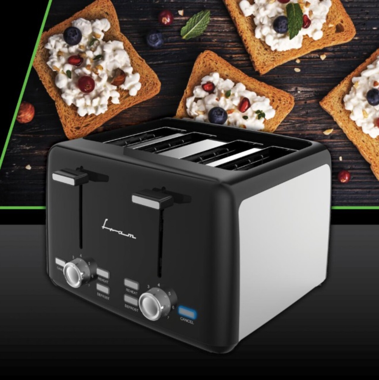 Prajitor de paine Fram, 1500W, negru/argintiu - imagine 3
